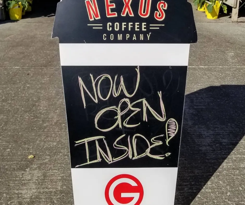 Custom shaped A-frame sandwich board with chalkboard panel
