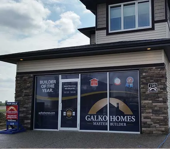Printed window perfs on a show home